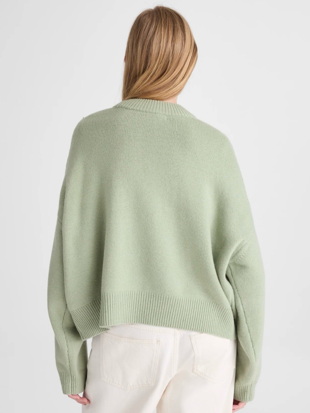 EUC MADEWELL SoftWool Boxy Crewneck Sweater Heather Seafoam Size XXS NT602 - Picture 13 of 13